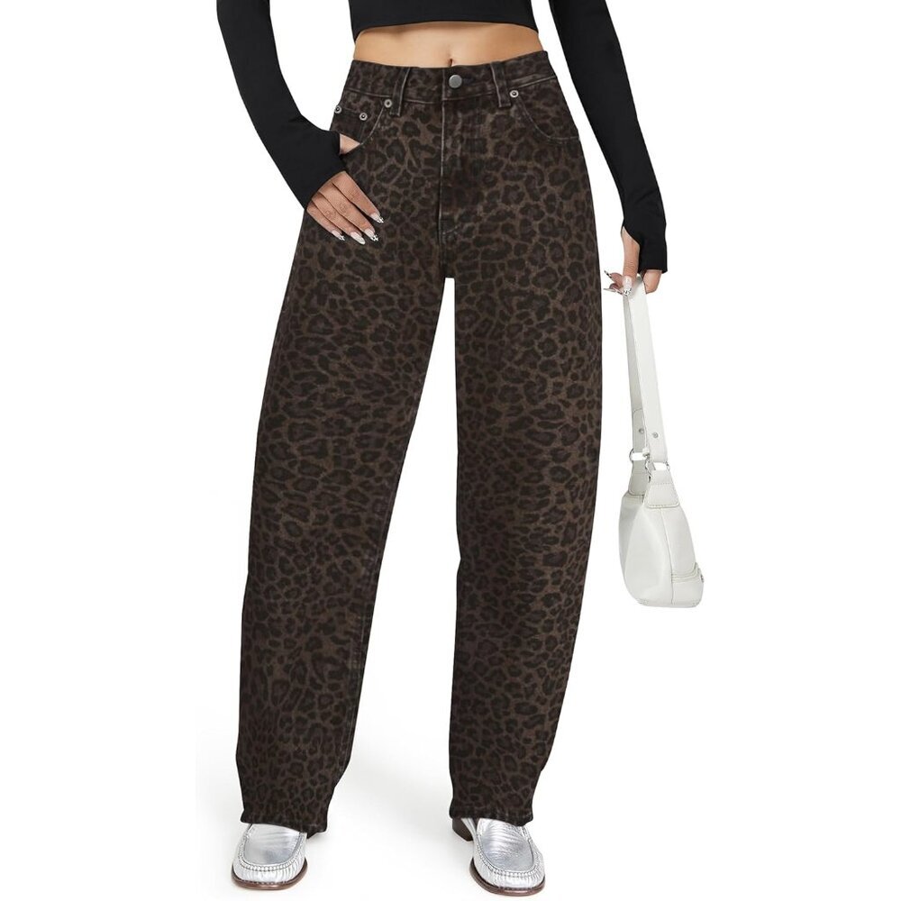 Women’s High Waisted Microelastic Barrel Jeans With Pockets For Casual Wear